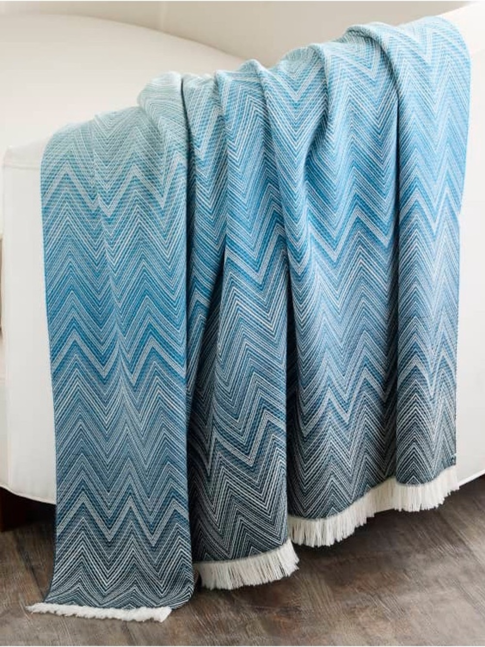 Missoni Blue Timmy Fringed Throw